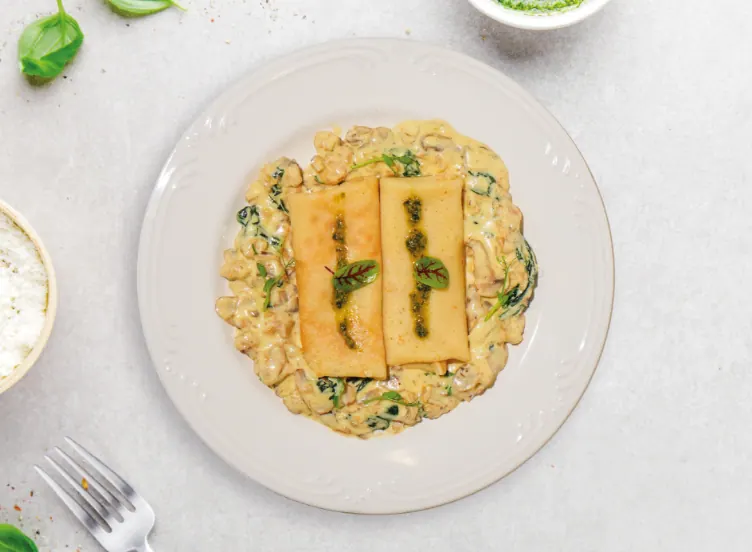 Chicken & Creamy Mushroom Crepes at LOOP Café Pererenan, Bali