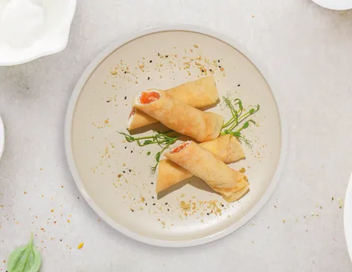 Cured Salmon & Cream Cheese Crepes at LOOP Café