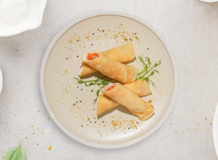 Cured Salmon & Cream Cheese Crepes at LOOP Café Pererenan, Bali