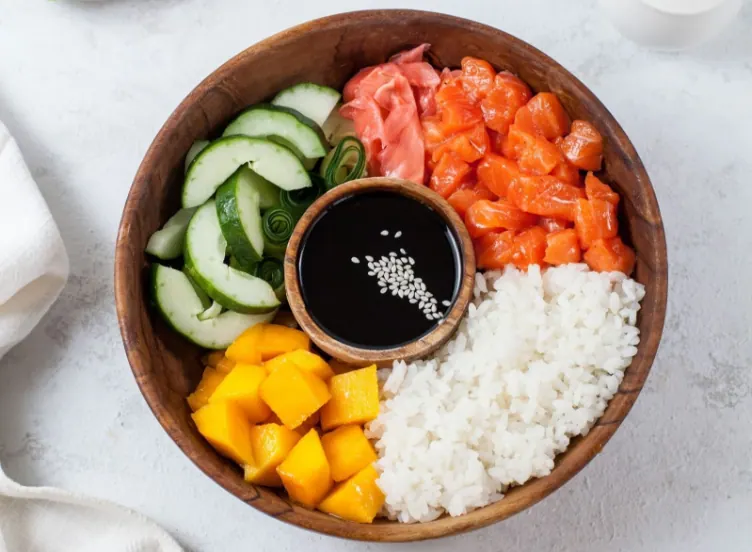 Salmon Paradise Bowl at LOOP Café Pererenan, Bali