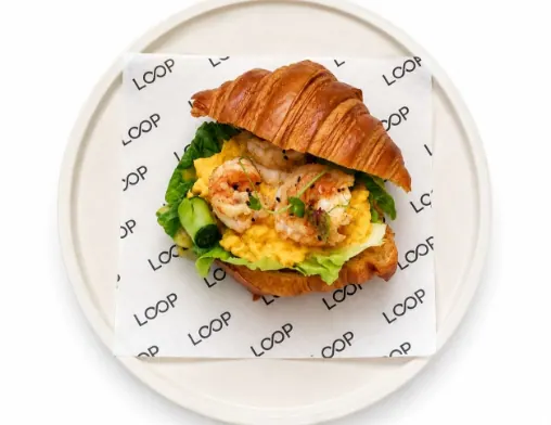 Shrimp Scramble Croissant at LOOP Café Pererenan