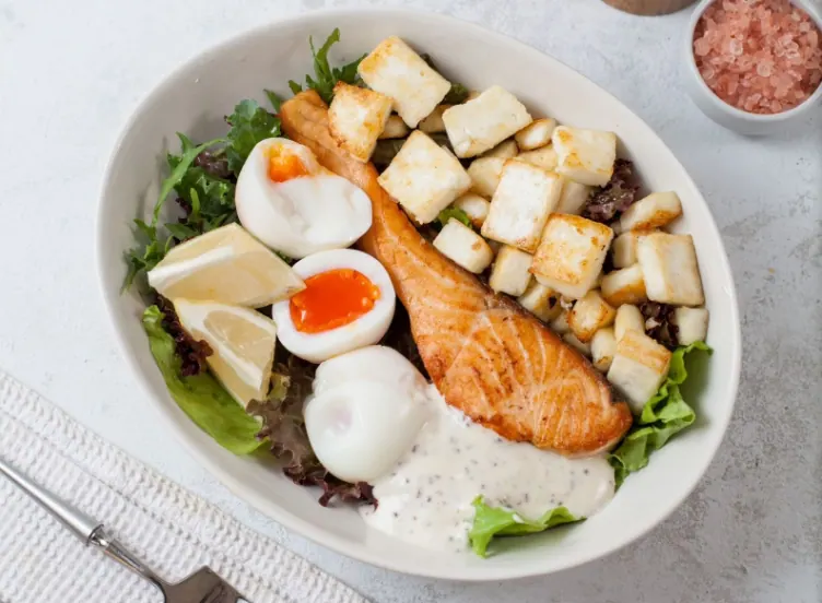 Omega Power Salmon Bowl at LOOP Café in Pererenan