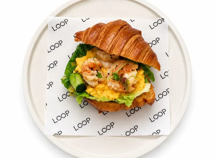 Shrimp Scramble Croissant at LOOP Café Pererenan, Bali